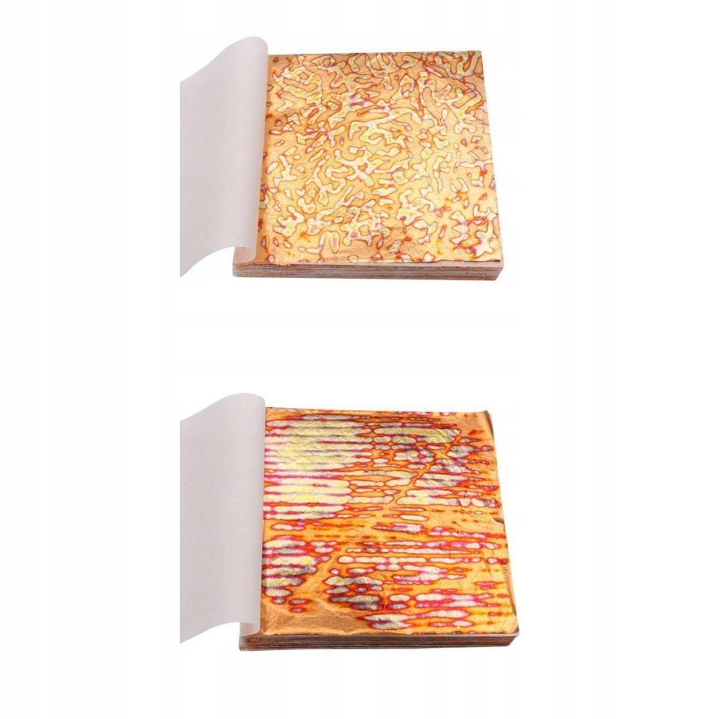 100 arkuszy Dekoracja ze złotej kolorowej do