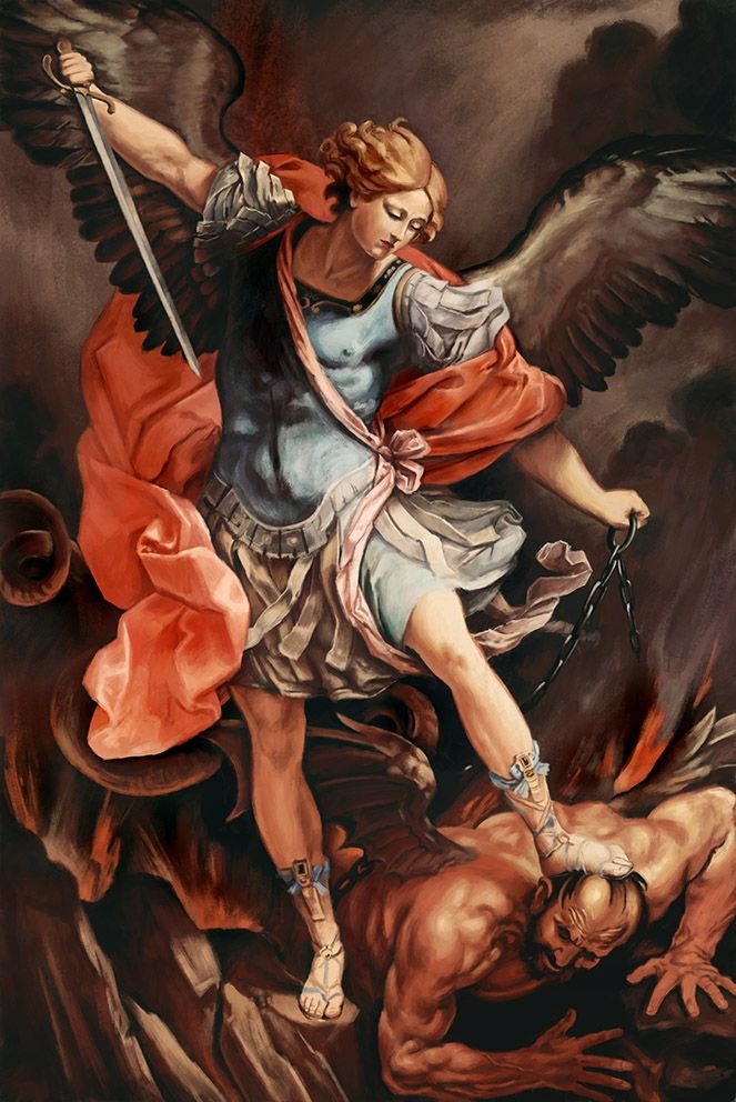 Obraz Malowanie Po Numerach Archanioł Michał z RAMĄ 40x50 PIAST