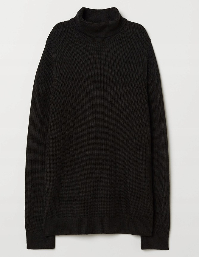 H&M Męski sweter z golfem czarny M