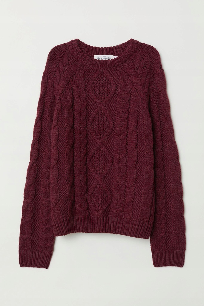 32G071 H&M__Z06 BORDOWY SWETER SPLOT__XS