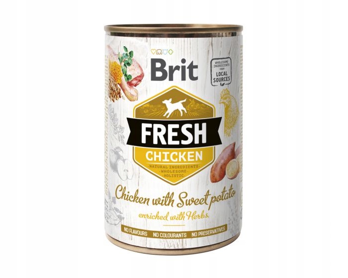 BRIT FRESH CHICKEN WITH SWEET POTATO Mokra Karma Dla Psa 6x400g