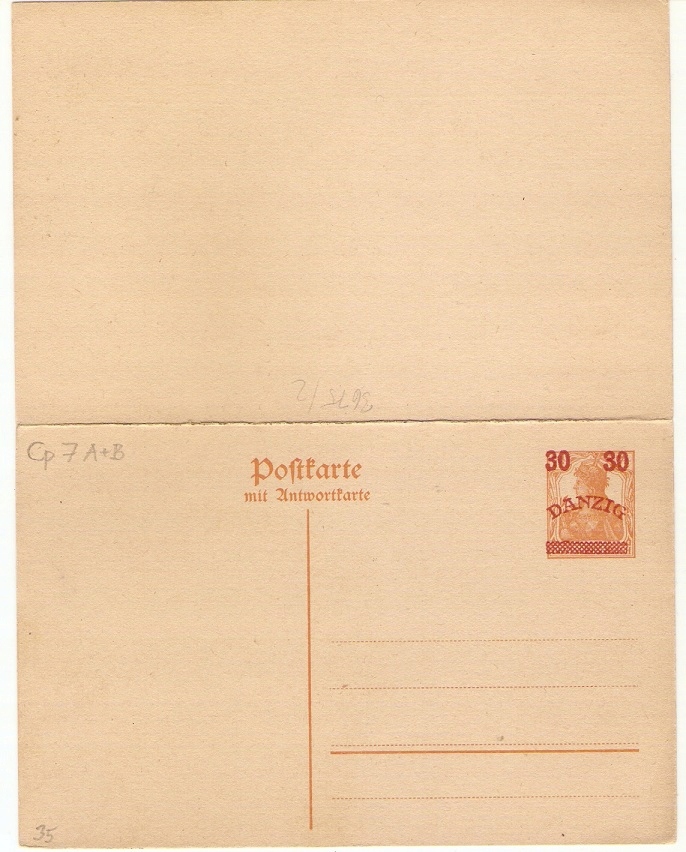 Danzig - Postkarte Cp7 A+B