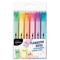 Flamastry kotki 6 kolorów