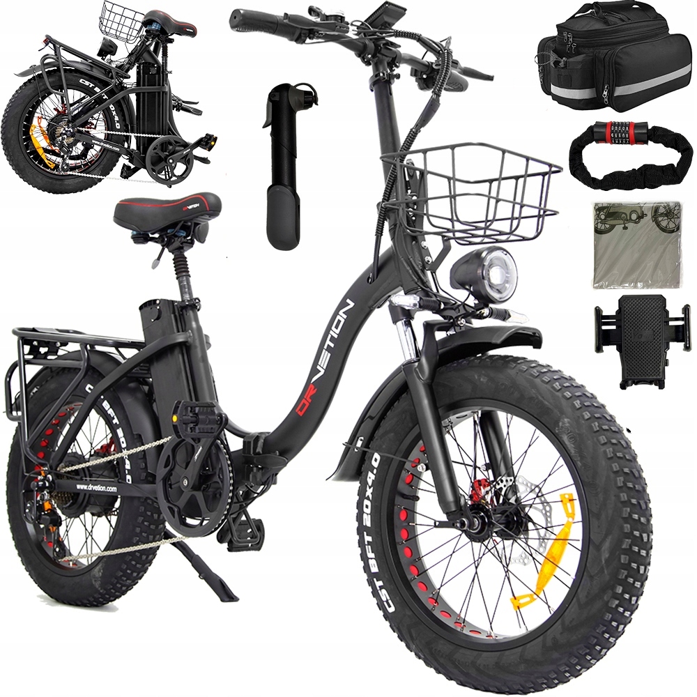 20”Pojazdy Elektryczne składany DRVETION CT20 1000W 45km/h 15AH