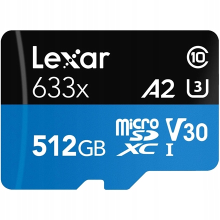 Lexar | High-Performance 633x | UHS-I | 512 GB | MicroSDXC | Pamięć flash k