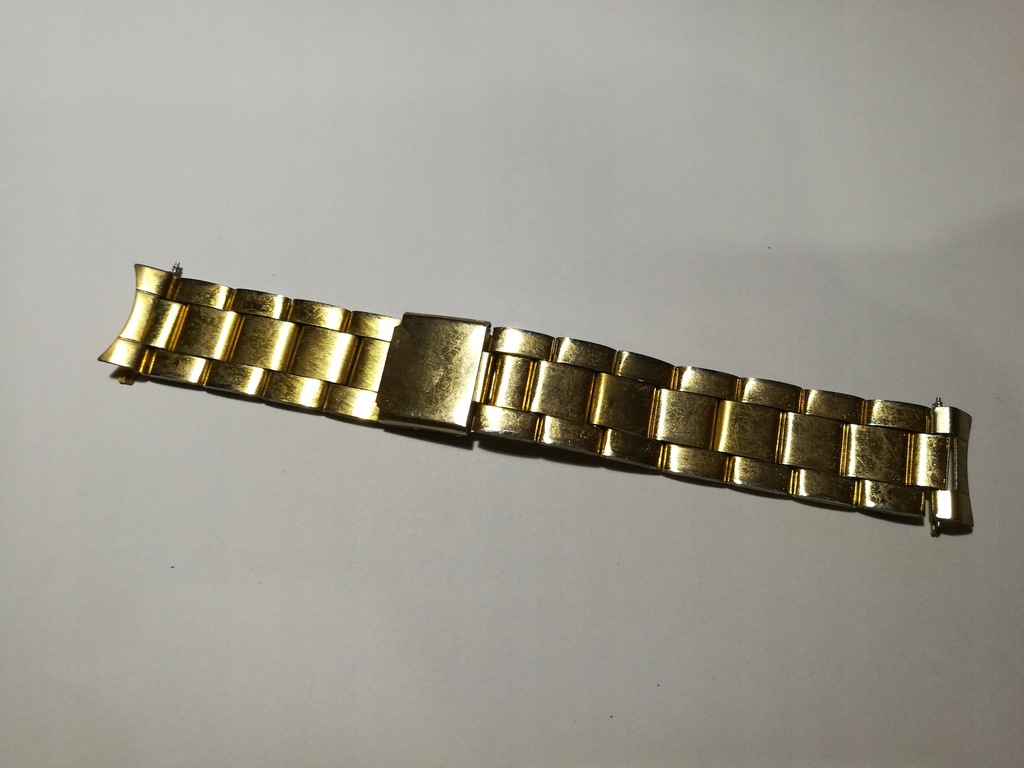 Bransoletka do zegarka stalowa 18mm złota żółta