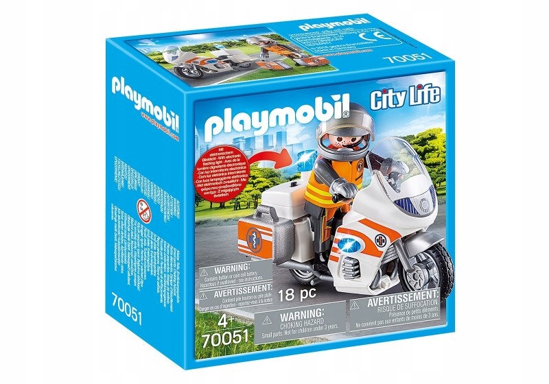 ZESTAW Z FIGURKAMI CITY LIFE 70051 MOTOCYKL RATOWN