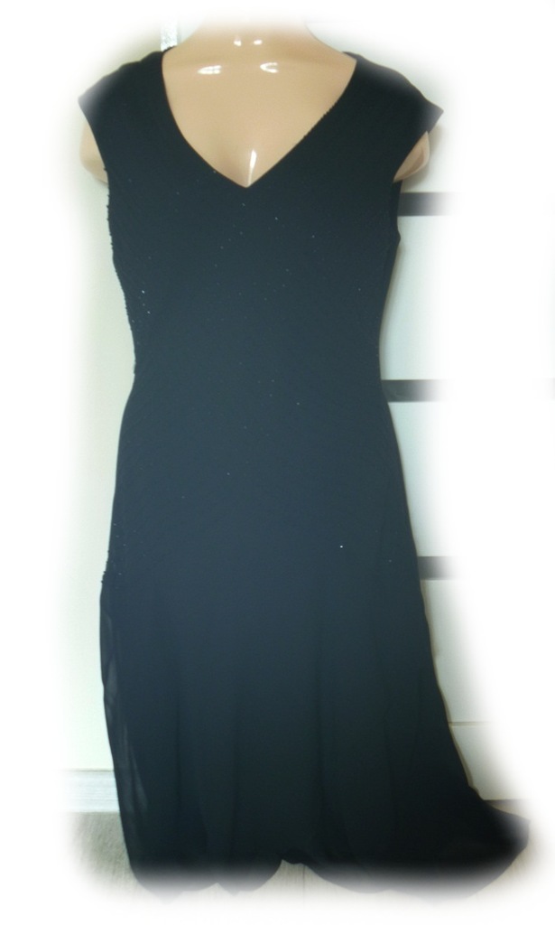 wieczorowa szyfonowa suknia z kamykami 36s nowa