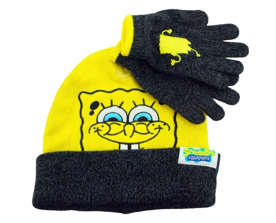 Spongebob Kanciastoporty Czapka zimowa rękawiczki
