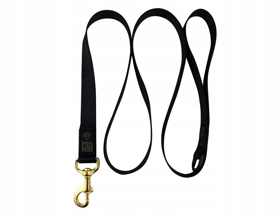 Smycz treningowa spacerowa dla psa K9 Thorn z D-ringiem Black - 200 cm