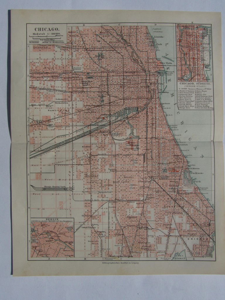 USA CHICAGO plan miasta 1909 r.