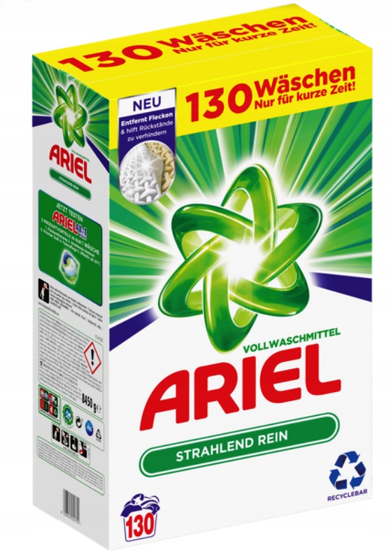 ARIEL PROSZEK DO PRANIA BIAŁEGO 130 prań z NIEMIEC