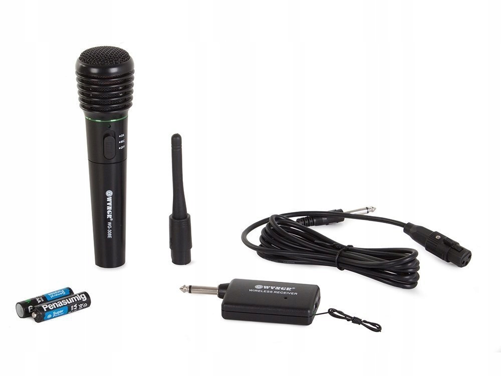 KARAOKE MIKROFON BEZPRZEWODOWY + STACJA + PRZEWÓD!