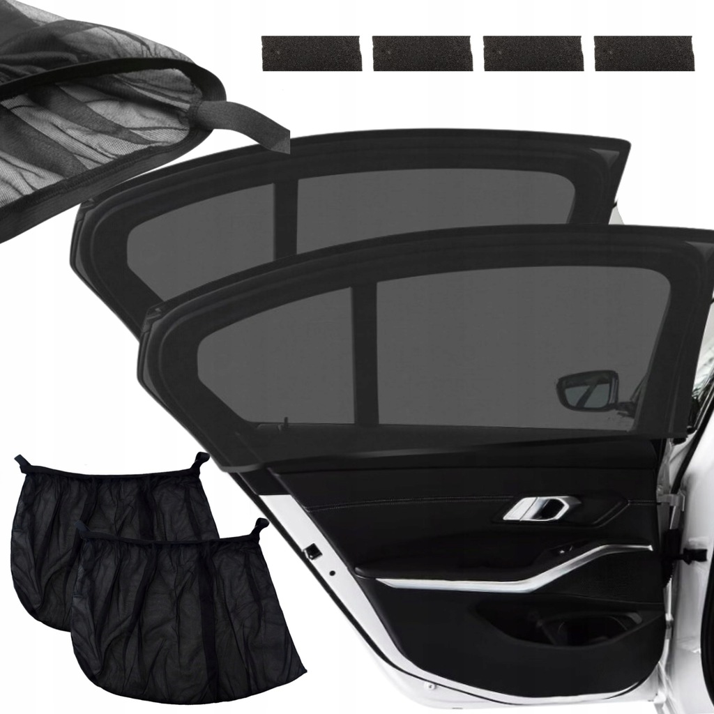 OSŁONA MOSKITIERA NA SZYBY BOCZNE DO SAMOCHODU ZASŁONKI 2 SZT