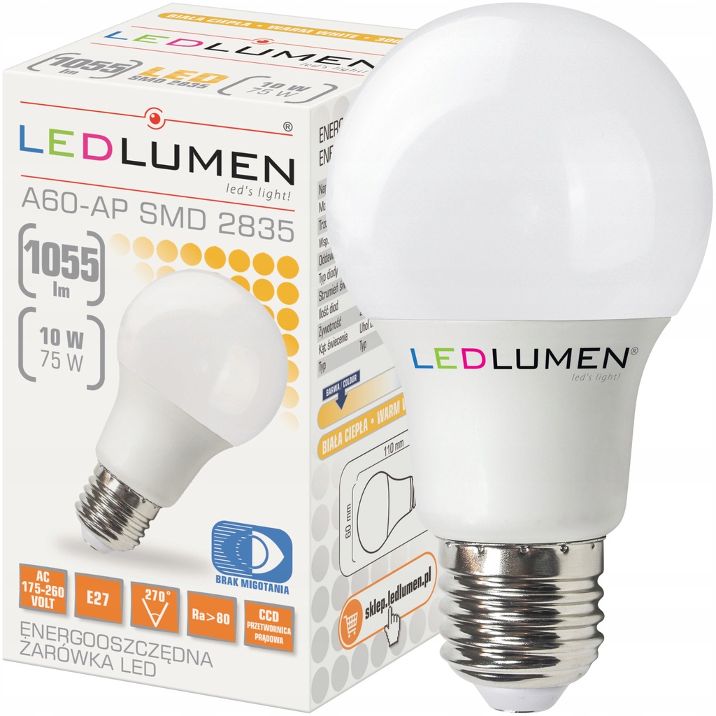 Купить Комплект из 6 светодиодных ламп E27 10 Вт=75 Вт 1055 лм LEDLUMEN: отзывы, фото, характеристики в интерне-магазине Aredi.ru