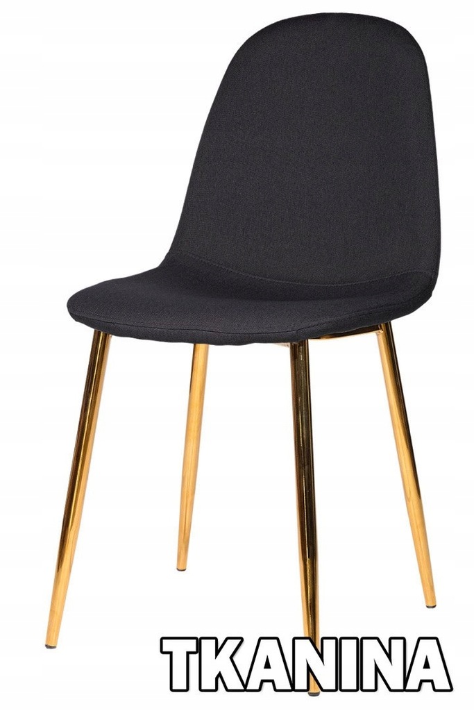 Krzesło tapicerowane GIULIA BLACK FABRIC GOLD