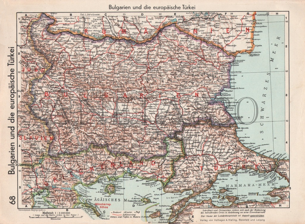 BUŁGARIA MORZE MARMARA. MAPA 1937 roku ORYGINAŁ