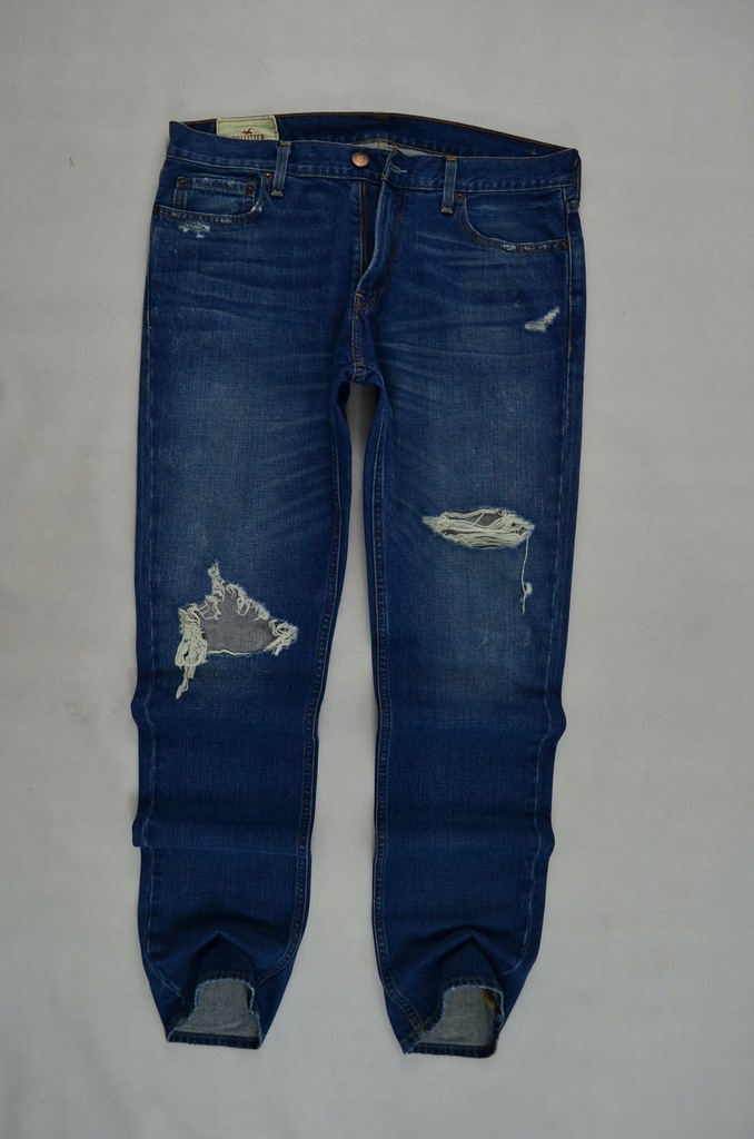 HOLLISTER JEANS SPODNIE ZWĘŻANE SLIM 93 cm *34/34*