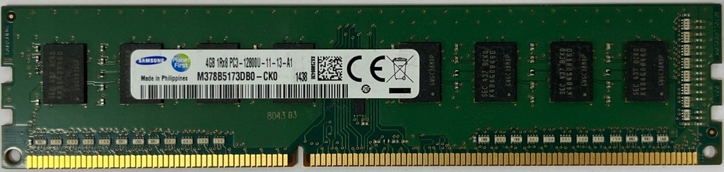 Pamięć RAM Samsung 4GB DDR3 12800U 11-13-A1 193