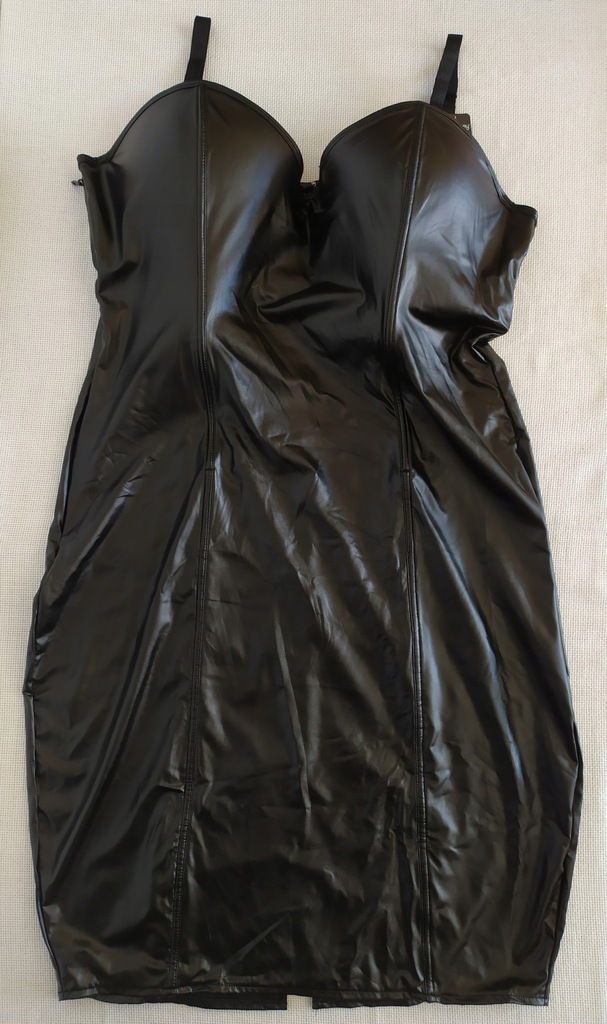 Sukienka Leather-Look Bodycon Dress 54/56 czarny