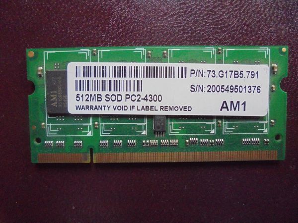 Pamięć RAM 512MB SOD PC2-4300  !!!!!