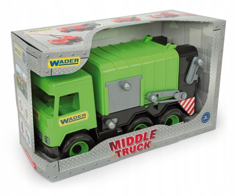 Śmieciarka zielona Middle Truck w kartonie PREZENT NA ŚWIĘTPREZENT NA ŚWIĘT