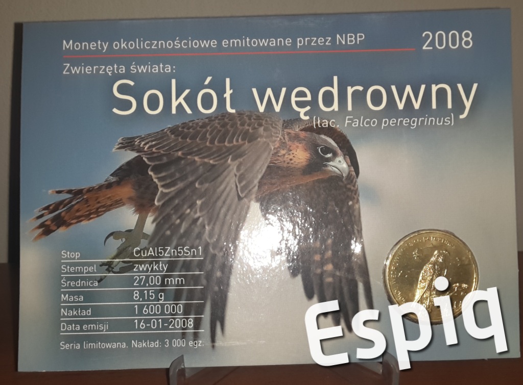 Blister 2 zł Sokół Wędrowny 2008 !