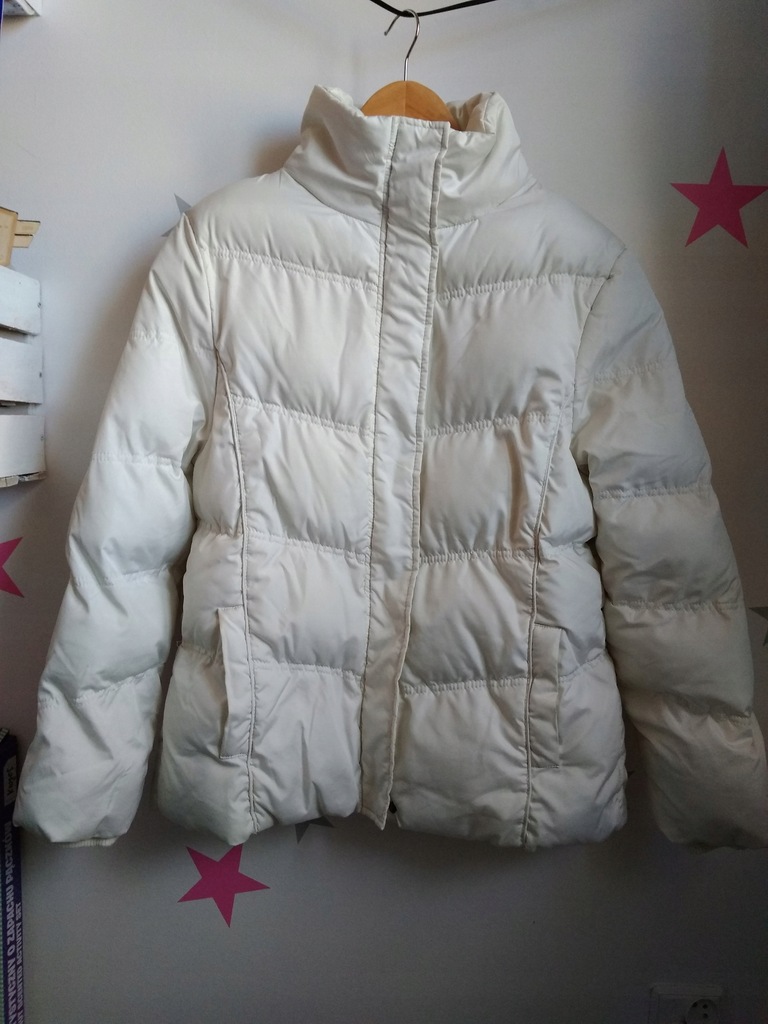 Primark zimowa kurtka pikowana biała 44 XXL H M