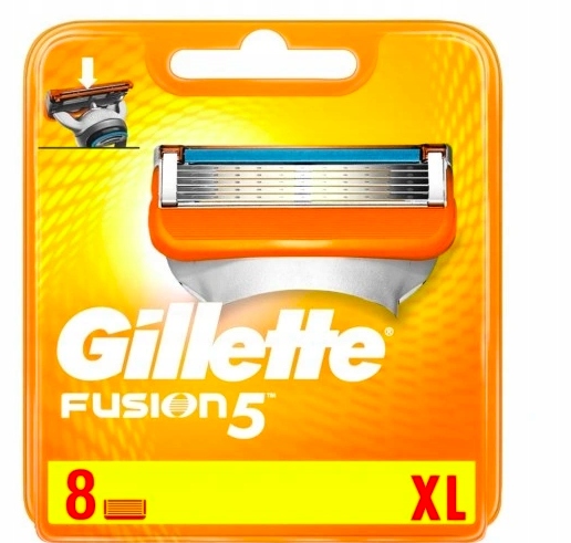 8x ORYGINALNE WKŁADY OSTRZA NOŻE GILLETTE FUSION