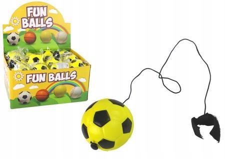 PIŁKA NOŻNA NA GUMCE JOJO 6CM ŻÓŁTA, LEANTOYS