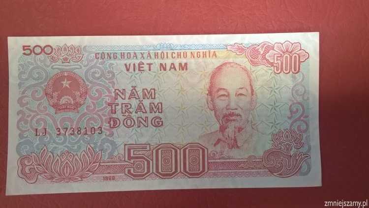 Wietnam 500 dong prosto z bankowej paczki dla WOŚP