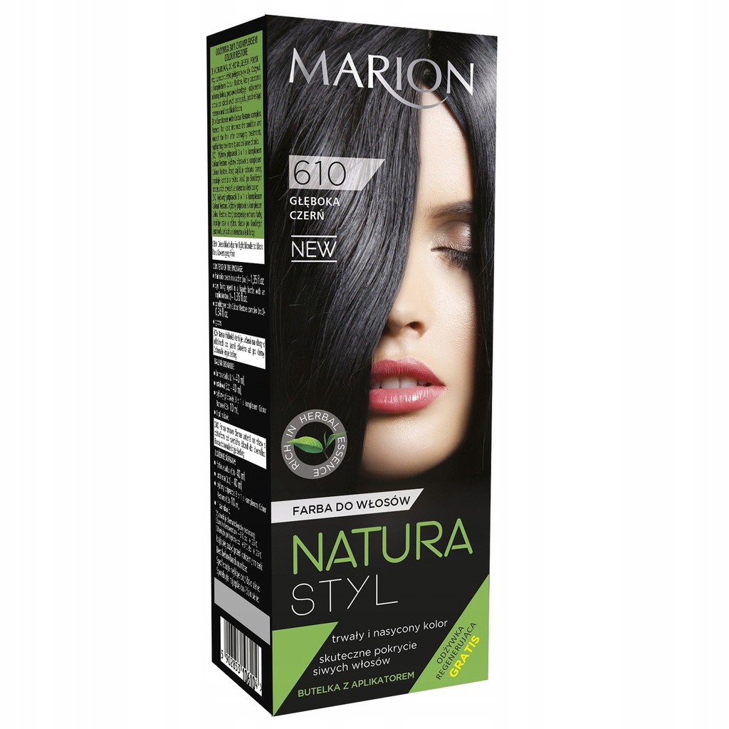Farba do włosów Natura - Głęboka czerń 610 Marion