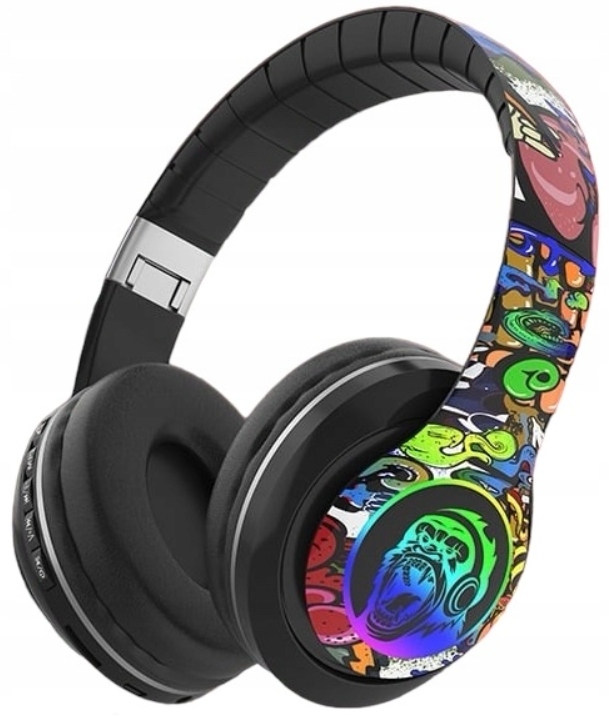 Świecące słuchawki DR-46 Bluetooth Graffiti bezprzewodowe słuchawki douszne