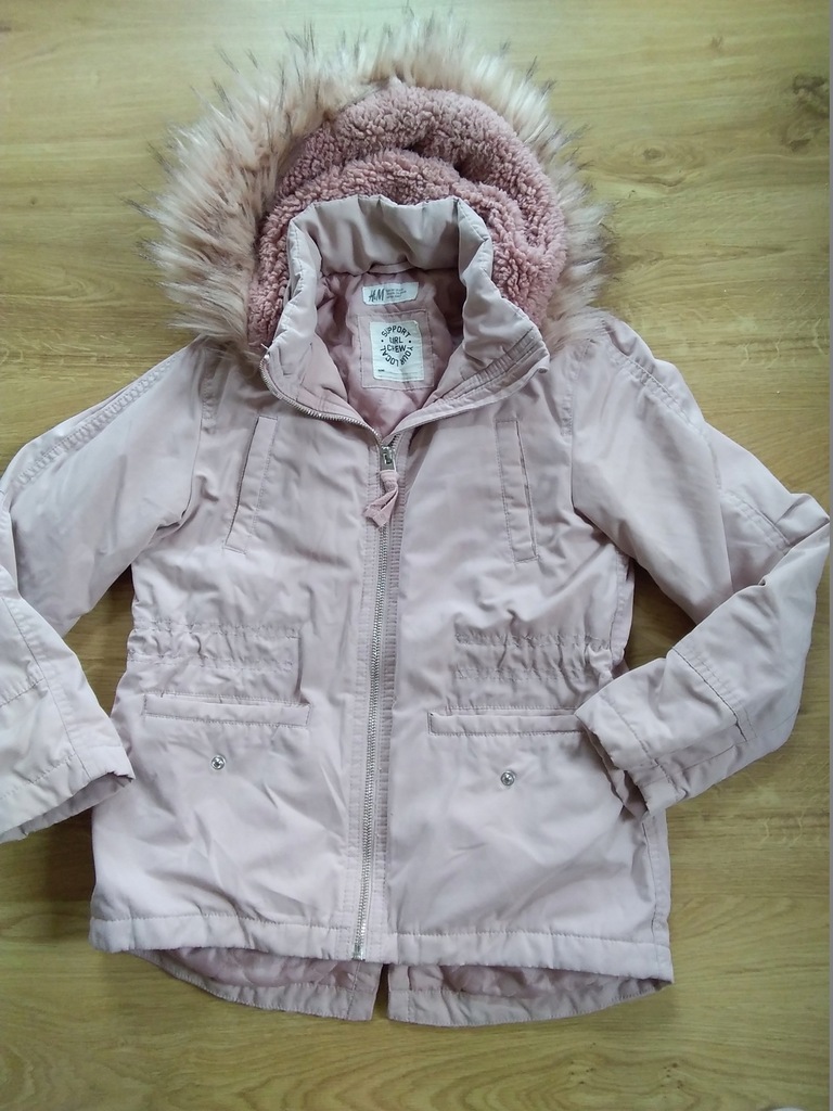 H&M - różowa kurtka wiosenno -jesienna r.140