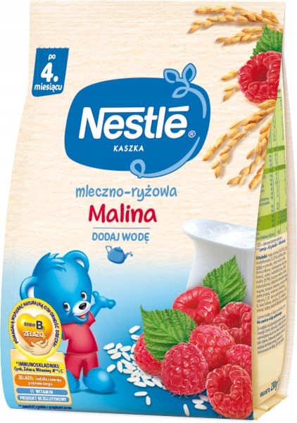 NESTLÉ KASZKA MLECZNO-RYŻOWA MALINA DLA NIEMOWLĄT