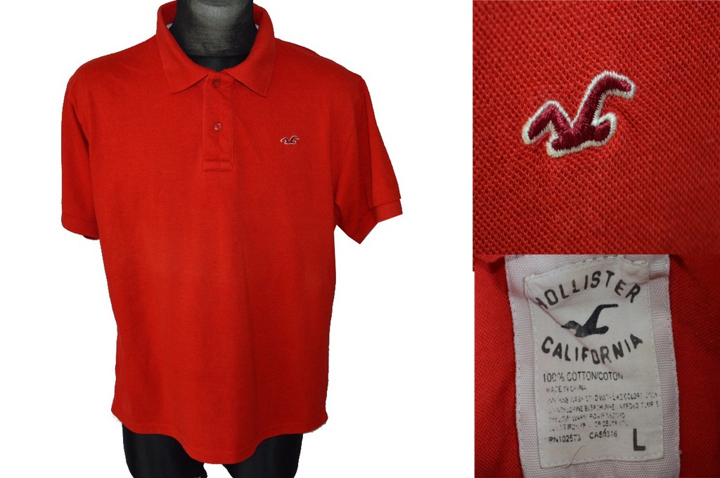 HOLLISTER SUPER POLO L RED ZOBACZ !!!