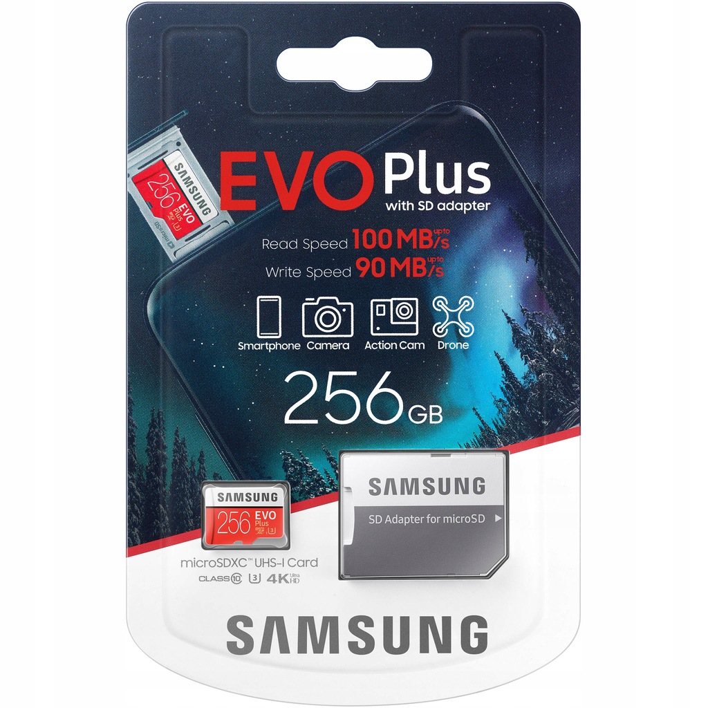 Купить Карта памяти SAMSUNG EVO+ 256 ГБ microSDXC 100 МБ/с: отзывы, фото, характеристики в интерне-магазине Aredi.ru