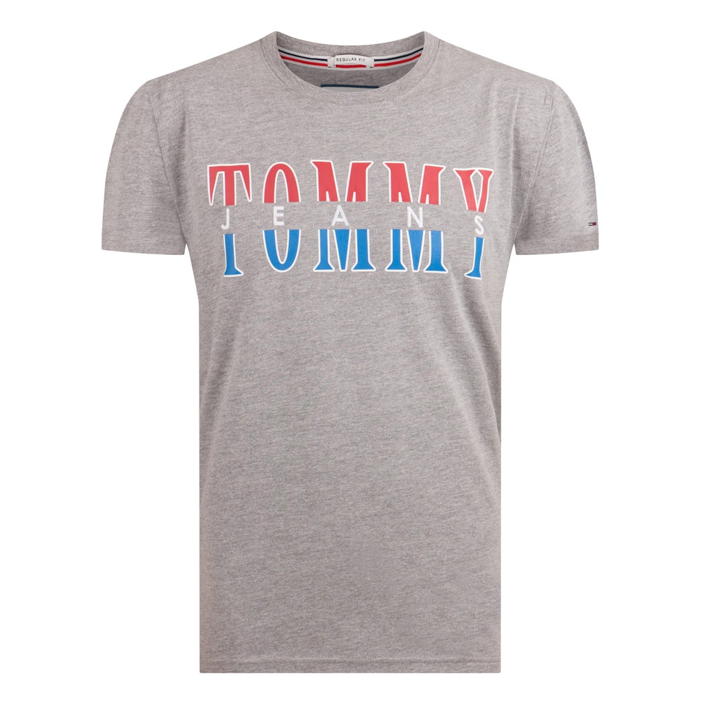 KOSZULKA T-SHIRT MĘSKI TOMMY JEANS SZARY C-NECK M