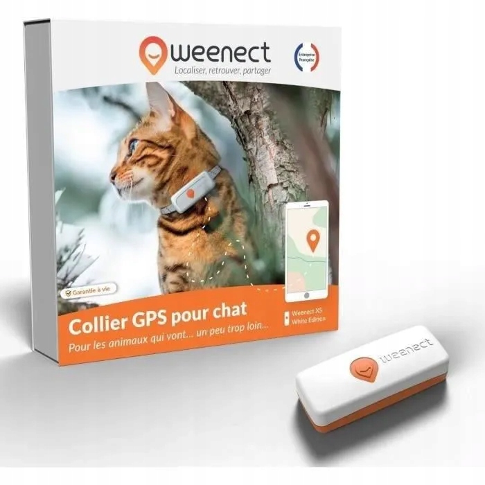 GPS tracker for chat - Weenect XS (White Edition 2023)