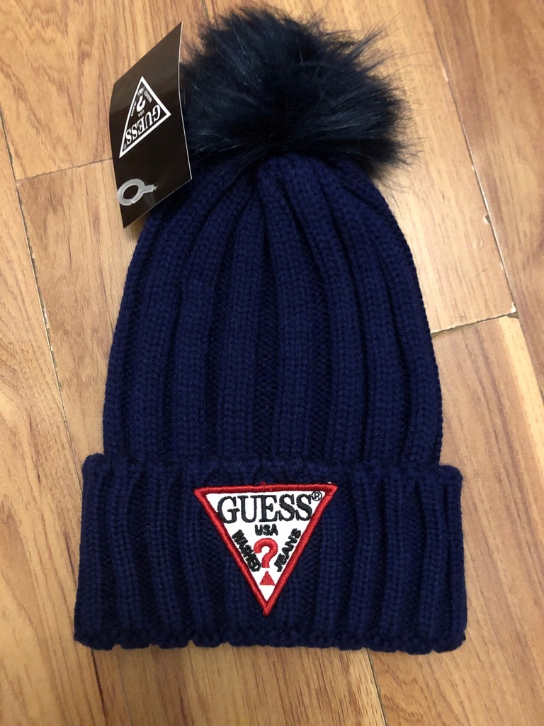 Czapka Guess granatowa pompon