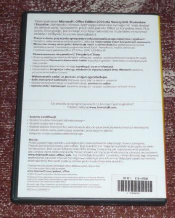 Купить ORIGINAL OFFICE 2003 ДЛЯ HOME BOX ПОЛЬША: отзывы, фото, характеристики в интерне-магазине Aredi.ru