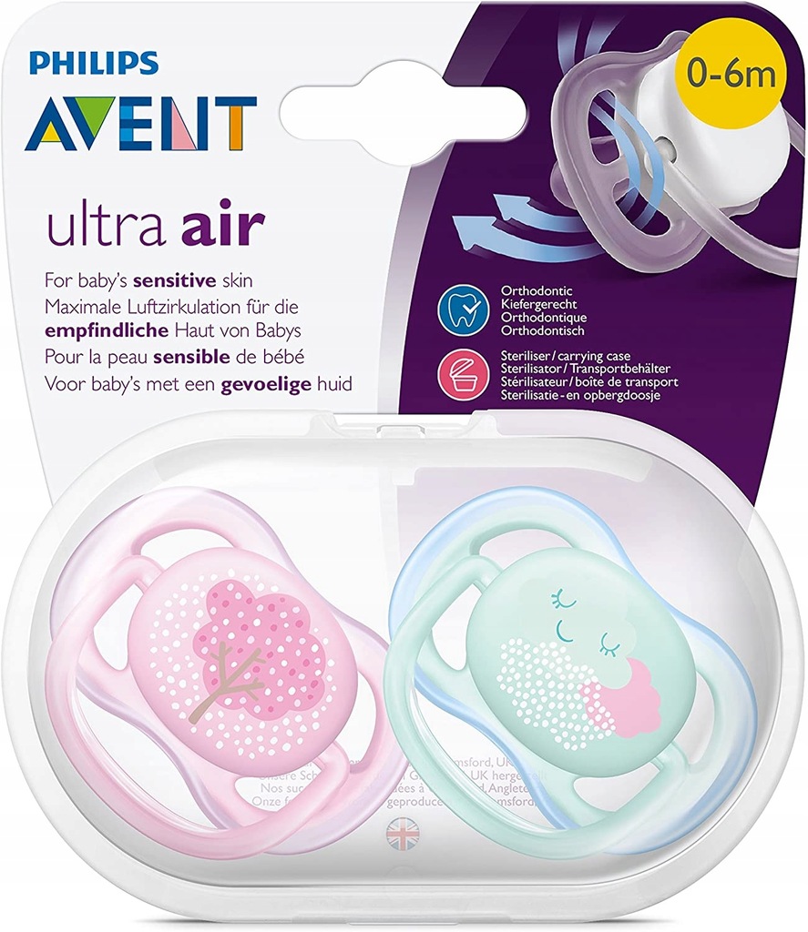 Купить Соска AVENT ULTRA AIR 0–6 мес ДЫШАЩАЯ + ЧЕХОЛ: отзывы, фото, характеристики в интерне-магазине Aredi.ru