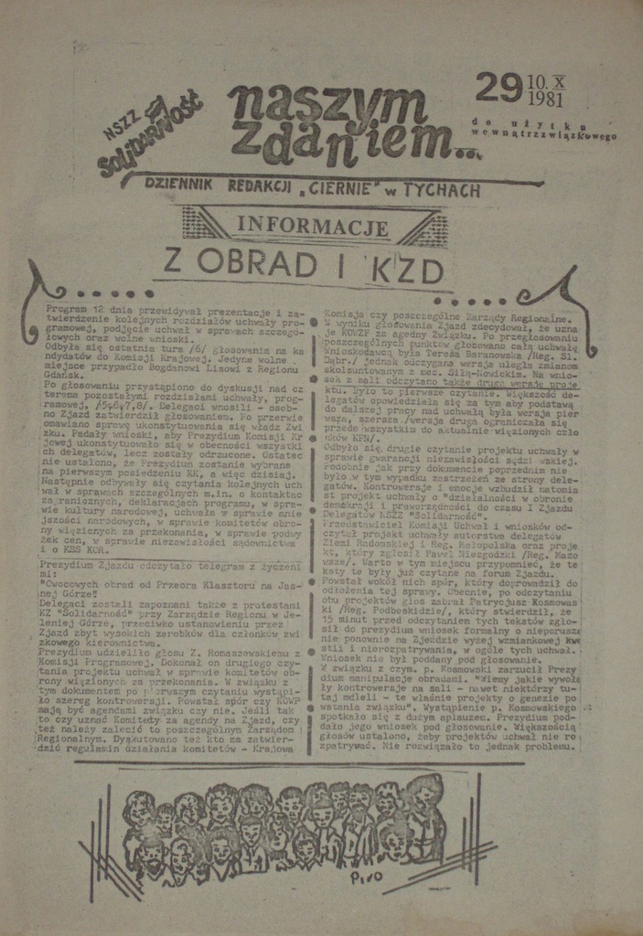 NASZYM ZDANIEM nr 29, Solidarność Tychy 1981