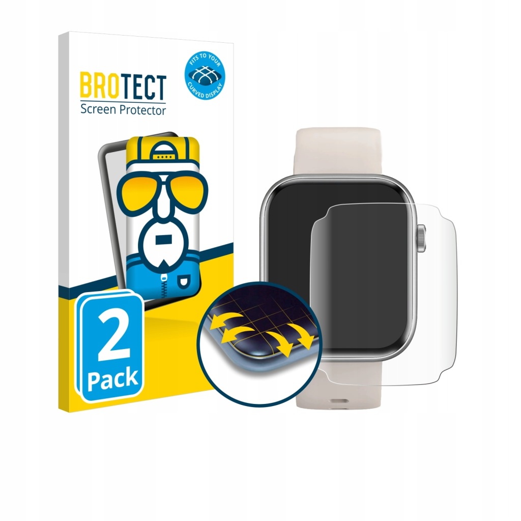BROTECT Flex Full-Cover Screen Protector for RAYOFI Smartwatch 1.93" (2