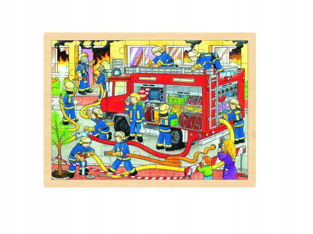Straż Pożarna Zabawka drewniana Puzzle 48el Goki