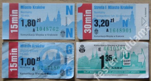 MPK Kraków - bilety różne
