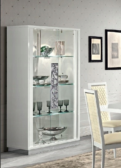 biała witryna Glamour 2/D ROMA , meble włoskie do salonu