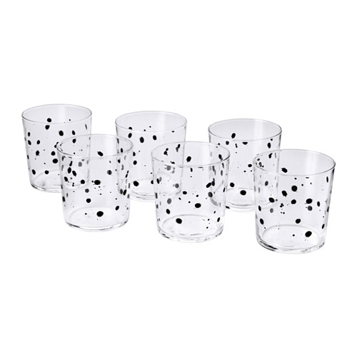 IKEA OVERSIKT Szklanka 320ml 6szt w kropki