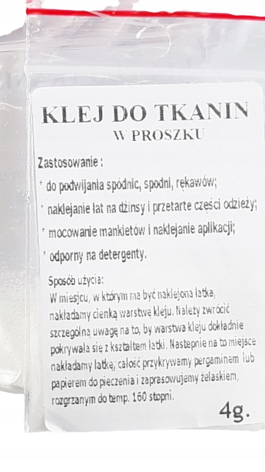 Klej do tkanin w proszku /op. 4 gr./