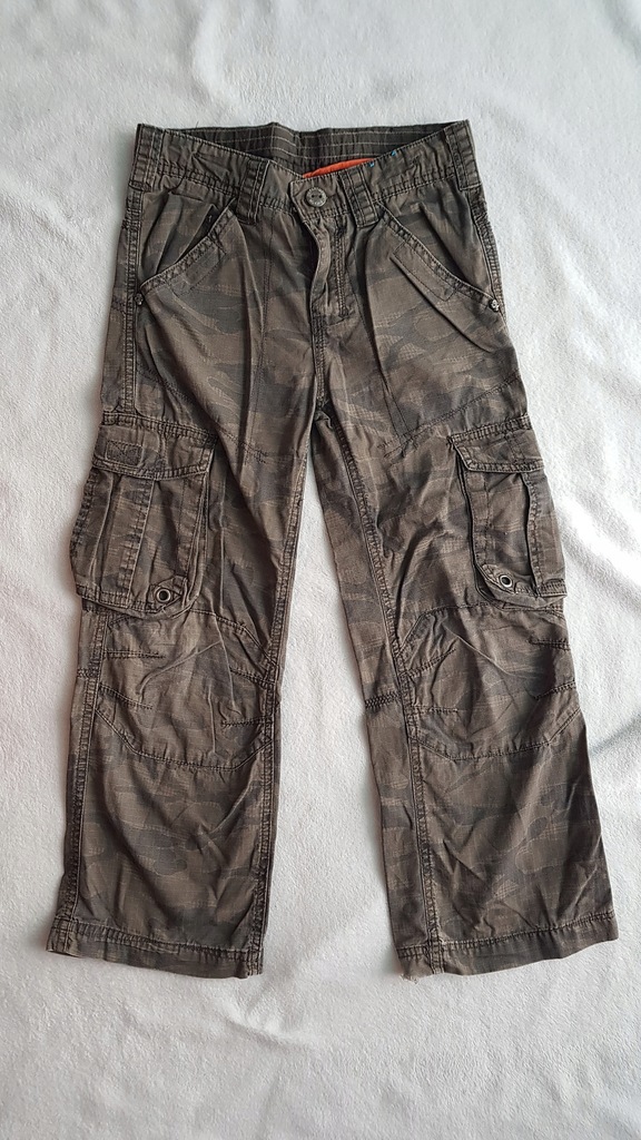 Spodnie jeansy moro bojówki 128-134 TU